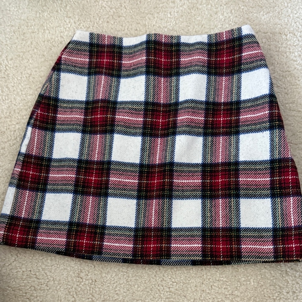 Abercrombie & Fitch Tartan Mini Skirt in Red and White